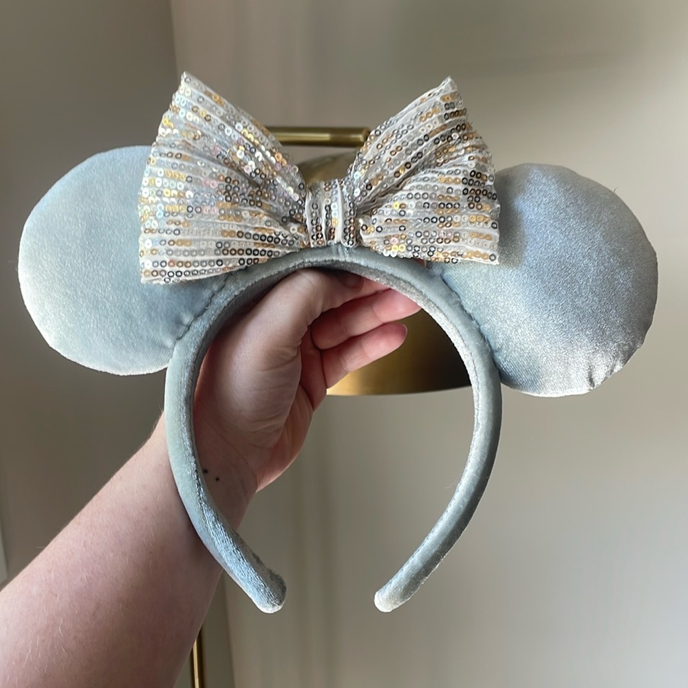 Disney Minnie Ears - Gray w/ Silver and Gold Sequins